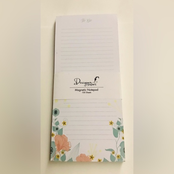 New Designer Papers Floral Magnetic Notepad “To Do” on Top 100 Lined Sheets - Picture 5 of 11